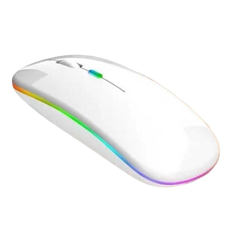 2.4G Bluetooth/Receiver Dual-Mode Wireless LED Light Effect Mouse, Silent, Suitable for Computers and Laptops, Rechargeable, Noiseless Office Mouse
